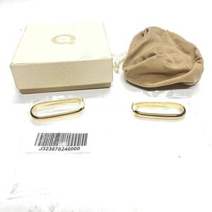 Bronze Milor Italy Lightweight Elongated Oval Hoop Dark Gold Tone Earrings